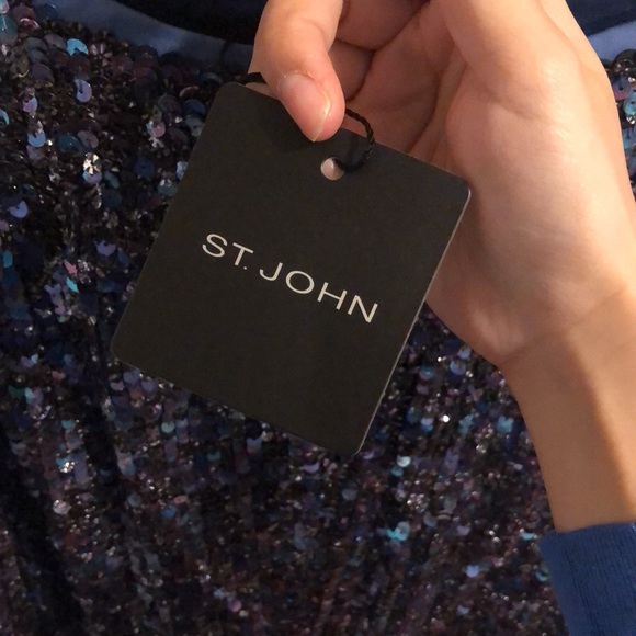 Authentic brand new with tag St.John sparkle blue skirt size 4 - Picture 5 of 10